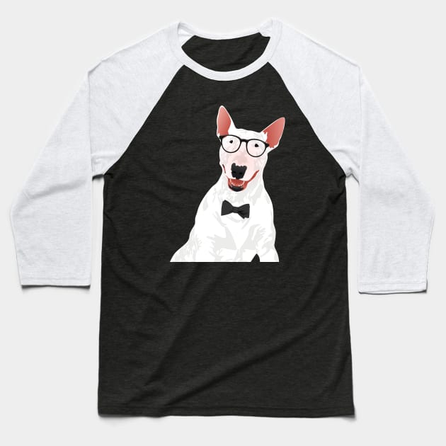 Hipster English Bull Terrier Dog T-Shirt Baseball T-Shirt by riin92